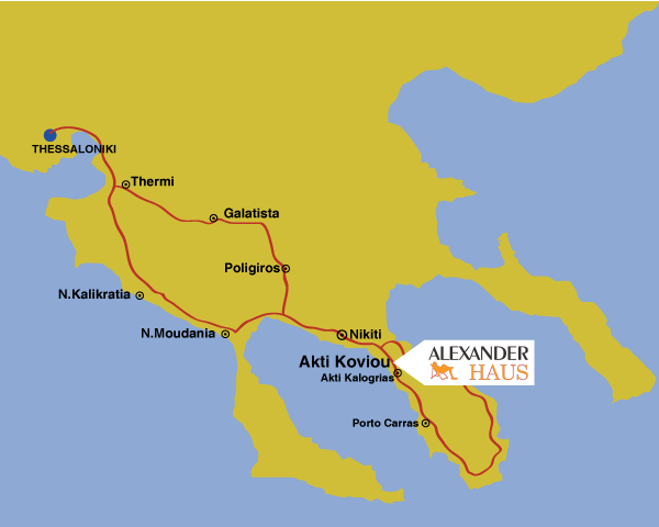 Map of Halkidiki